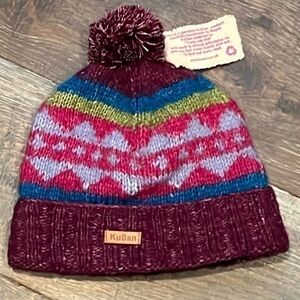 Kushan - ‘Pink Purple’ wool blend, fleece lined hat. OS NWT.